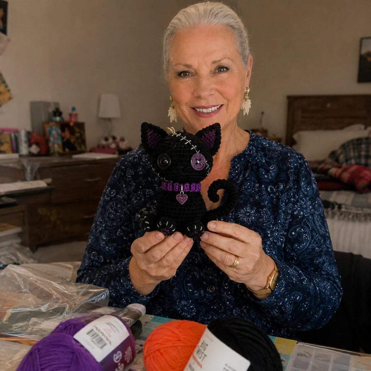 Gothic Amigurumi Crochet Pattern - Halloween Doll Set PDF, various sizes