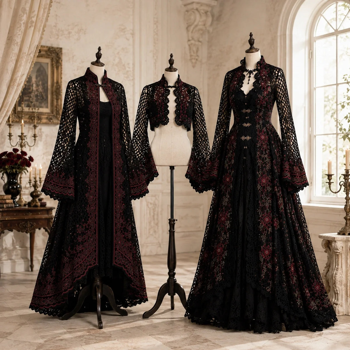 Gothic-Kleid Häkelanleitung – 3 viktorianische Kleider PDF, Erwachsenengrößen