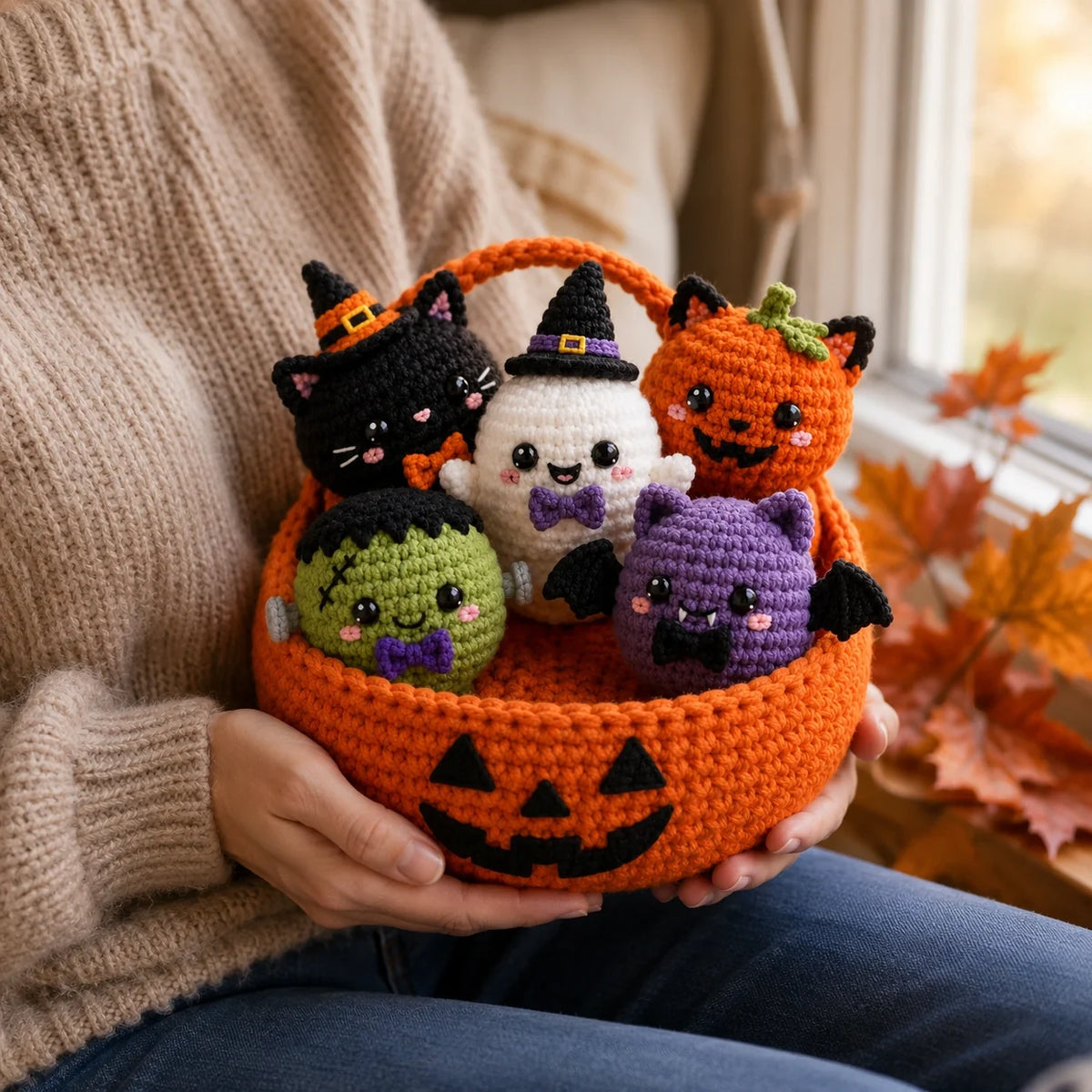 Kawaii Halloween Bao Bun Häkelanleitungs-Set - Amigurumi