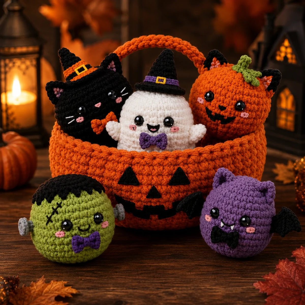 Kawaii Halloween Bao Bun Häkelanleitungs-Set - Amigurumi