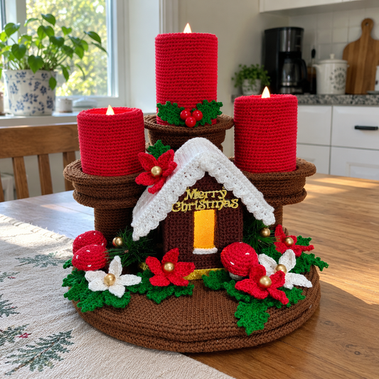 Häkelanleitung Weihnachtsstern-Kerzen – LED-Kerzenhalter Tischdeko