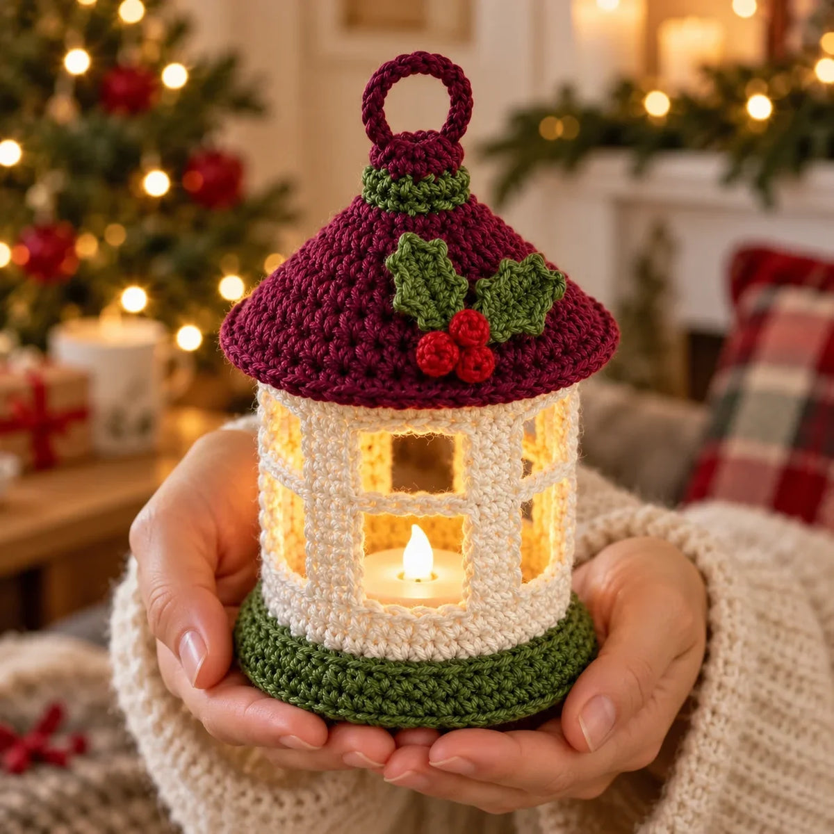 Häkelanleitung für eine Mini-Weihnachtslaterne