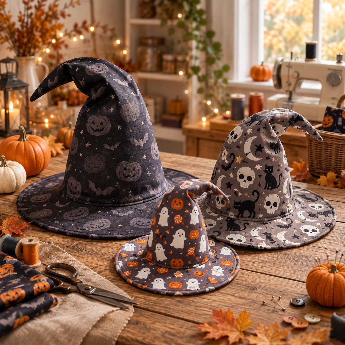 Hexenhut-Schnittmuster – Halloween-Kostüm DIY, Größen S-L