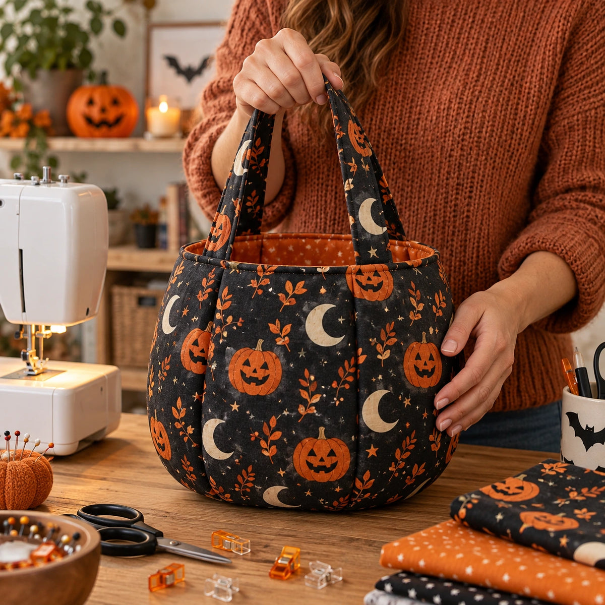 Halloween Süßigkeitentasche Schnittmuster 🎃