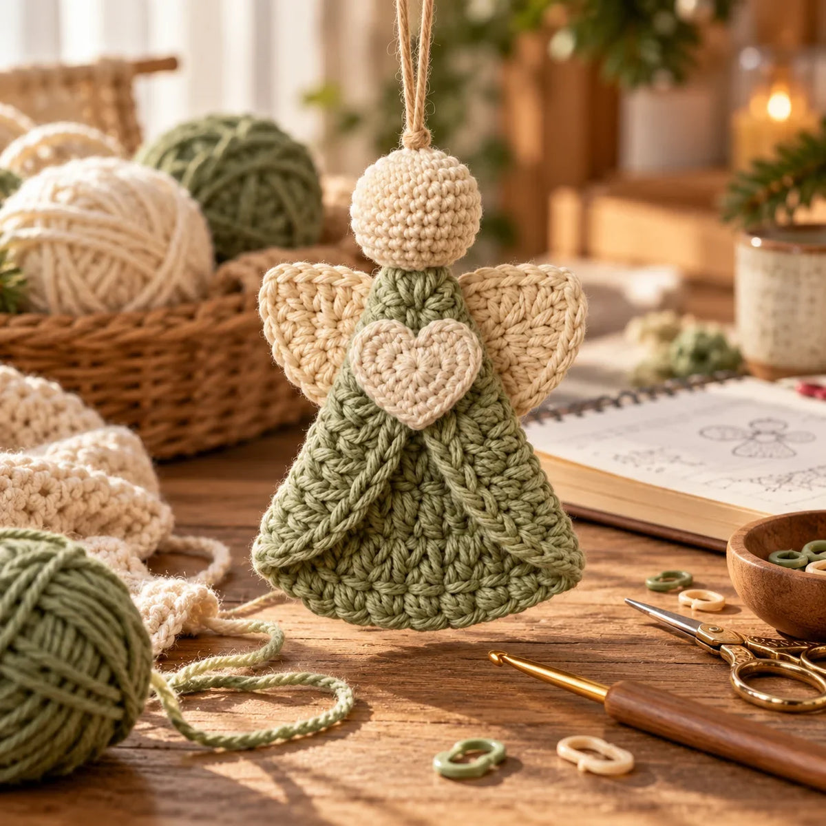 Engel-Anhänger Häkelanleitung | Christbaumschmuck