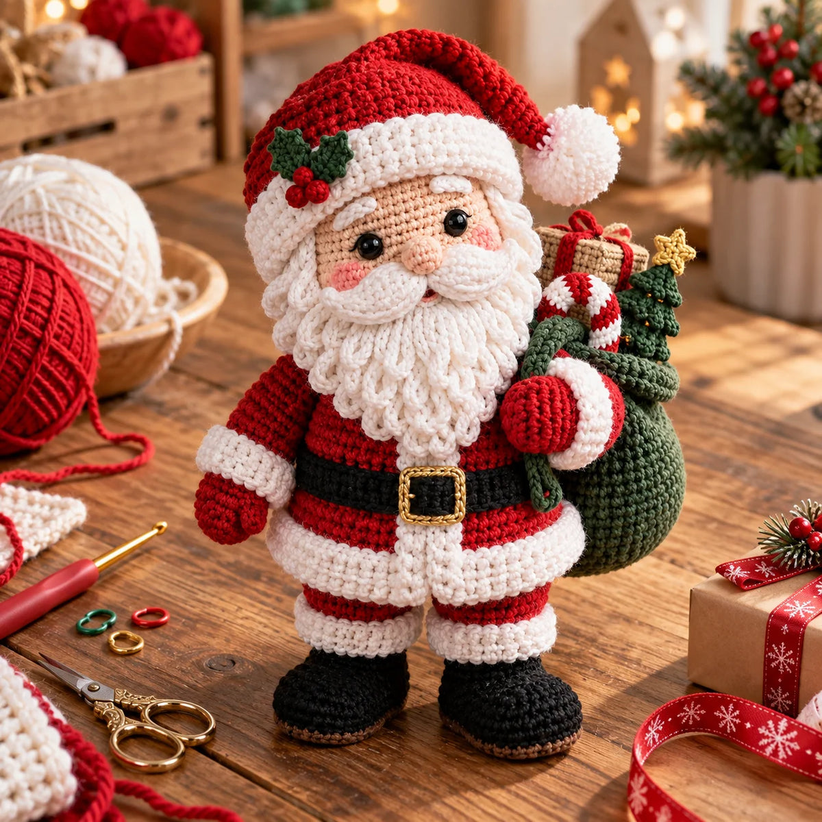 Weihnachtsmann-Amigurumi-Häkelanleitung