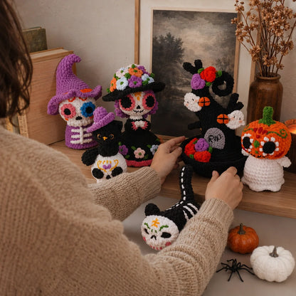 Gruseliges Halloween Amigurumi Häkelanleitungs-Set - Einfaches PDF, 13–15 cm