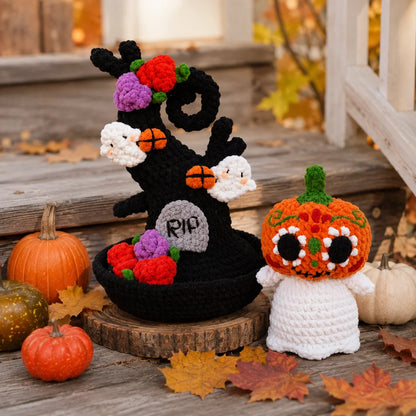 Gruseliges Halloween Amigurumi Häkelanleitungs-Set - Einfaches PDF, 13–15 cm