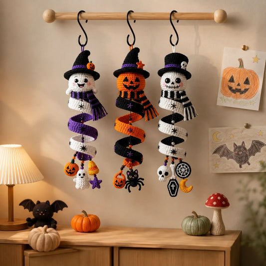 Halloween Spiral-Deko Trio Häkelanleitung 🎃👻