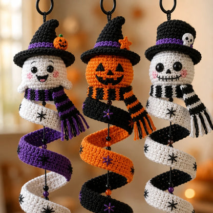 Halloween Spiral-Deko Trio Häkelanleitung 🎃👻
