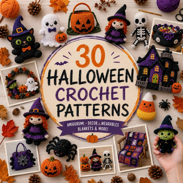 Halloween Amigurumi Häkelanleitungen Set 🎃👻 - 30 Anleitungen