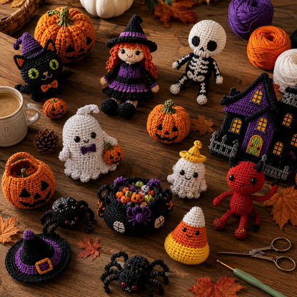 Halloween Amigurumi Häkelanleitungs-Set 🎃👻 - 30 Anleitungen