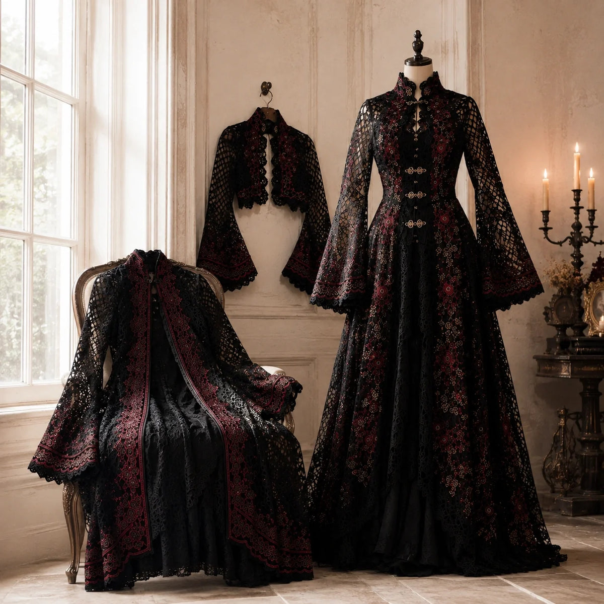 Gothic-Kleid Häkelanleitung – 3 viktorianische Kleider PDF, Erwachsenengrößen