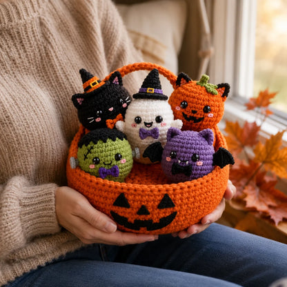 Kawaii Halloween Bao Bun Häkelanleitungs-Set - Amigurumi