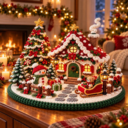 Häkelanleitung für ein weihnachtliches Winterdorf mit Chalet – Amigurumi