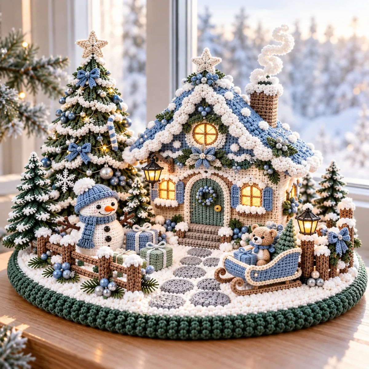 Häkelanleitung für ein weihnachtliches Winterdorf mit Chalet – Amigurumi
