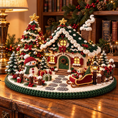 Häkelanleitung für ein weihnachtliches Winterdorf mit Chalet – Amigurumi