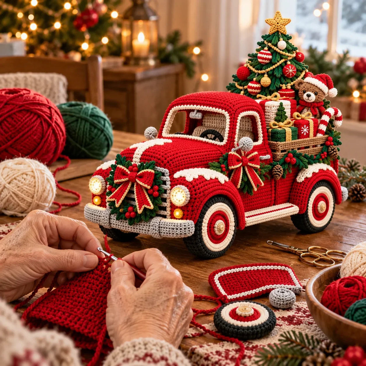Häkelanleitung Weihnachts-Pickup – Vintage Truck