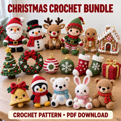 Weihnachts-Häkelbundle – 449 festliche Anleitungen