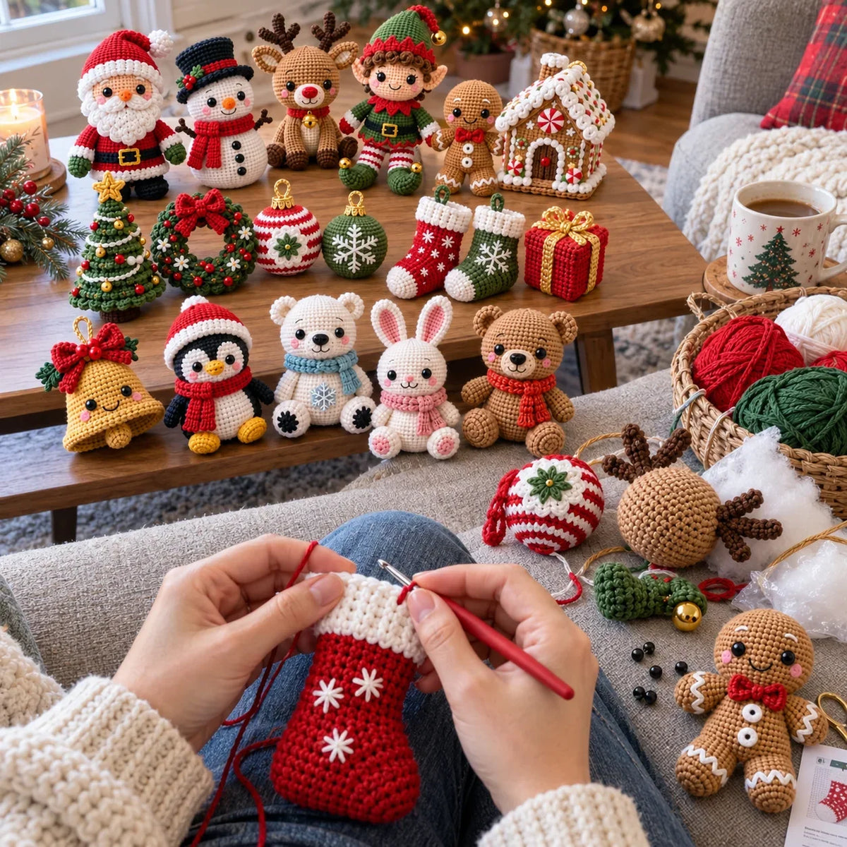Weihnachts-Häkelbundle – 449 festliche Anleitungen