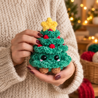 Weihnachts-Amigurumi-Trio ohne Nähen