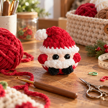 Weihnachts-Amigurumi-Trio ohne Nähen