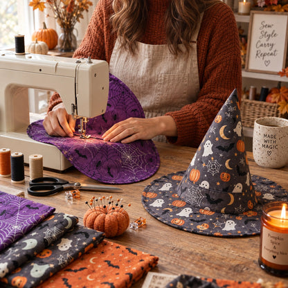 Hexenhut-Schnittmuster – Halloween-Kostüm DIY, Größen S-L