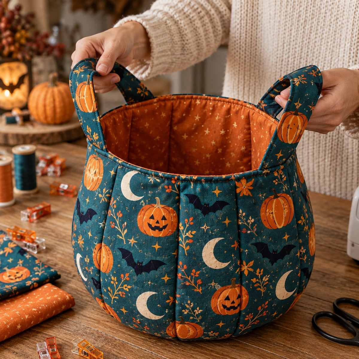 Halloween Süßigkeitentasche Schnittmuster 🎃