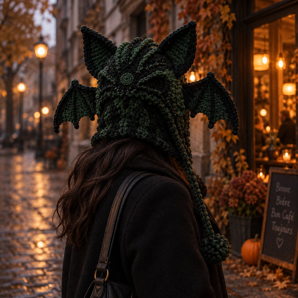 Gehäkelte Halloween-Monsterkapuzen – 6 Designs für Erwachsene