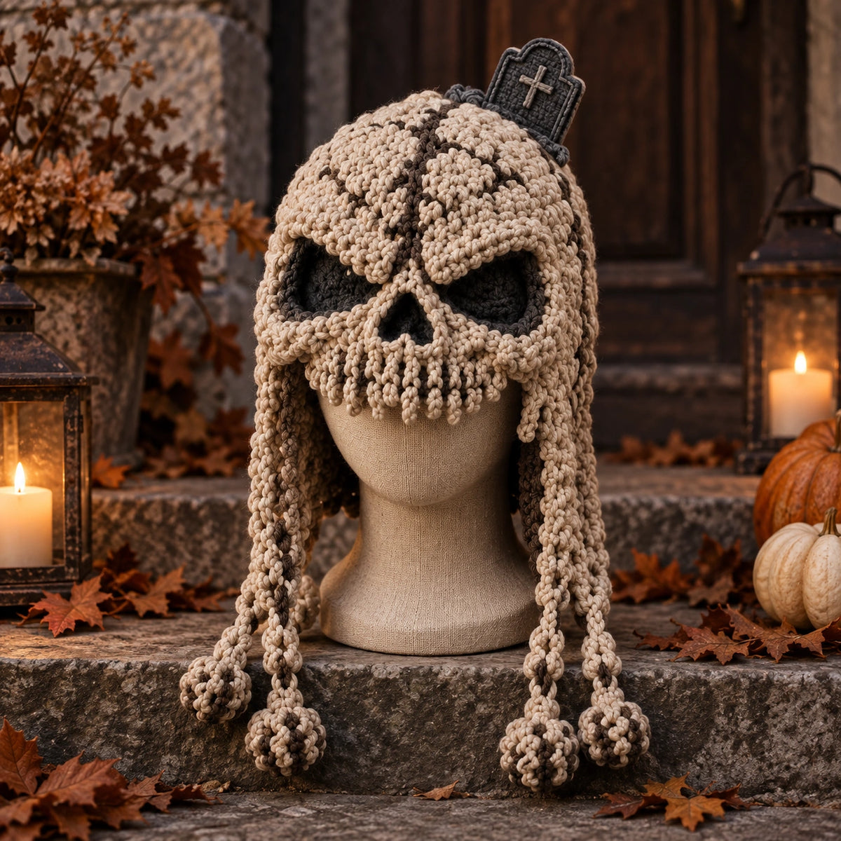Gehäkelte Halloween-Monsterkapuzen – 6 Designs für Erwachsene
