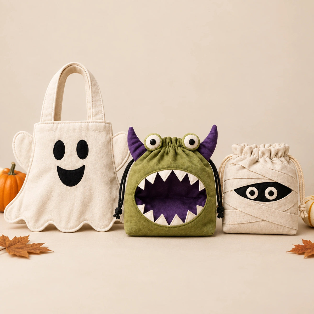 Nähanleitung für Halloween-Süßigkeitentaschen - 15 Projektdesigns