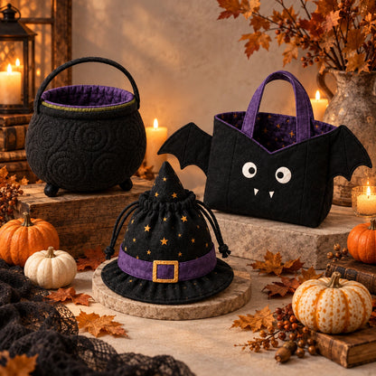 Nähanleitung für Halloween-Süßigkeitentaschen - 15 Projektdesigns