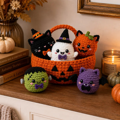 Kawaii Halloween Bao Bun Häkelanleitungs-Set - Amigurumi
