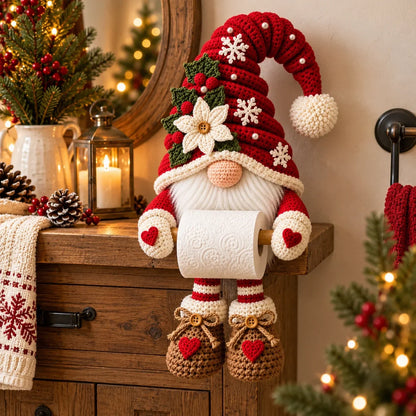 Weihnachtswichtel Klopapierhalter Häkelanleitung