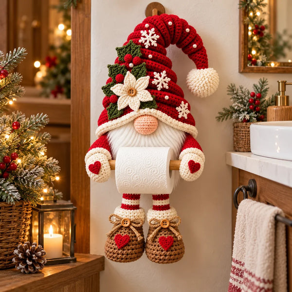 Weihnachtswichtel Klopapierhalter Häkelanleitung