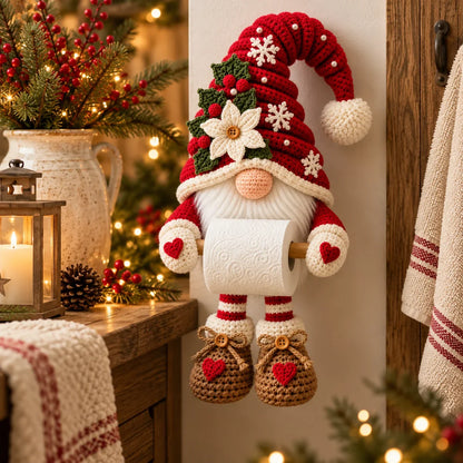 Weihnachtswichtel Klopapierhalter Häkelanleitung