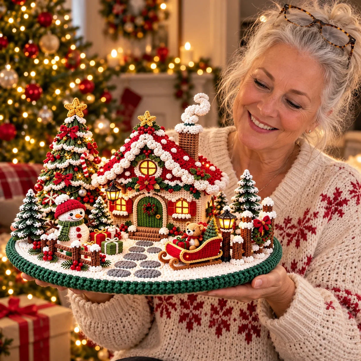 Häkelanleitung für ein weihnachtliches Winterdorf mit Chalet – Amigurumi