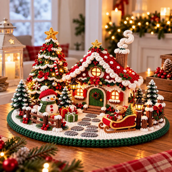Häkelanleitung für ein weihnachtliches Winterdorf mit Chalet – Amigurumi