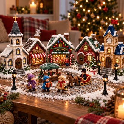 Weihnachtsdorf Häkelanleitungs-Set – 15 Amigurumi-Motive